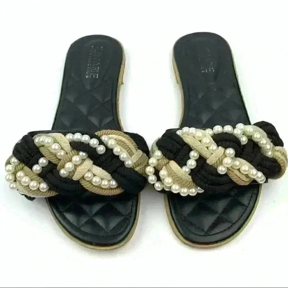 The jmarie collection sandals 38 8 black beaded - Picture 12 of 12